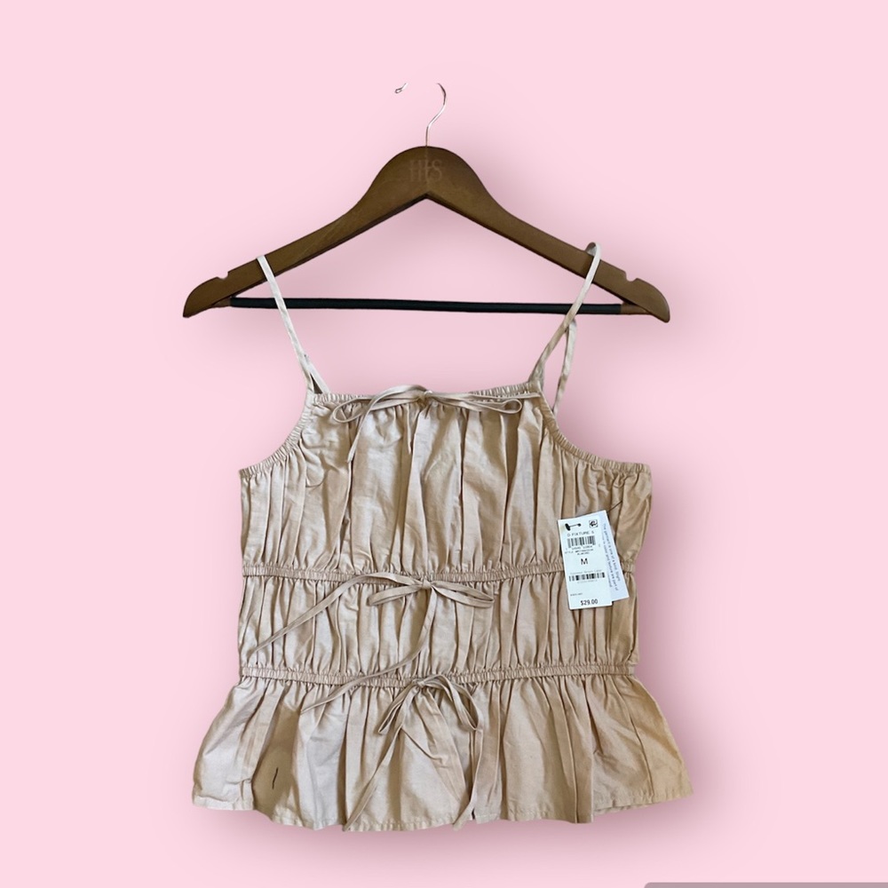 Poplin Elastic Tie Detail Tank blouse 💖💖 And Now This